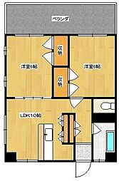サンヒルズ首里 2LDKの間取図画像