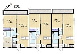 ベイヒルズ3 1LDKの間取図画像