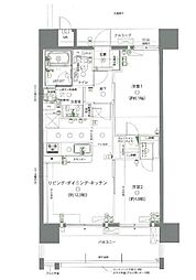 ワイズエステムコート那覇真嘉比II 2LDKの間取図画像