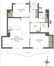 マンション長田11 2LDKの間取図画像
