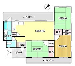 ラフィーネ石嶺 3DKの間取図画像