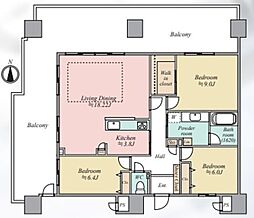 ミルコマンション曙シーフロントビュー 3LDKの間取図画像