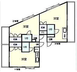 ハイツ茜 ワンルームの間取図画像