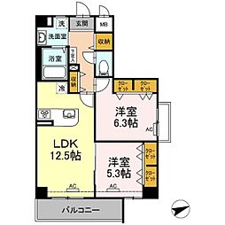 ｌａ・ｌｉｂｅｒｔｅ 2階2LDKの間取り