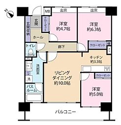 ライオンズ城岳南 3LDKの間取図画像