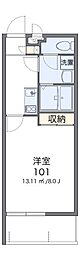 クレイノプレミアム宮里 1Kの間取図画像