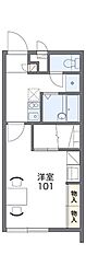 レオパレス秋桜 1Kの間取図画像
