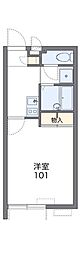 レオパレス浜柳 1Kの間取図画像