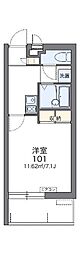 レオパレスエスポワール天久 1Kの間取図画像