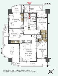 ライオンズステージ浦添弐番館 601 4LDKの間取り