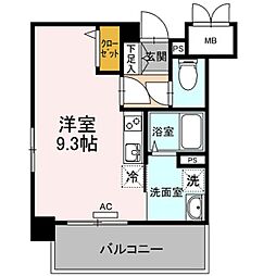 Ｃｈｕｌａ　Ｖｉｓｔａ　Ｃａｓａ　Ｄａｉｄｏ　406 406 4階ワンルームの間取り