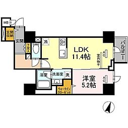 サンレジデンス泊 1LDKの間取図画像