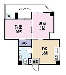 コーポ翔2 2DKの間取図画像
