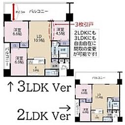プレミアムコート浦添勢理客 3LDKの間取図画像