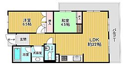 メゾン高倉安里 2LDKの間取図画像
