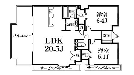 2LDK 間取り