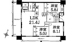 プレサンスロジェ西崎レーヴタワーの間取図画像