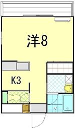 ヴィラみきえだ ワンルームの間取図画像