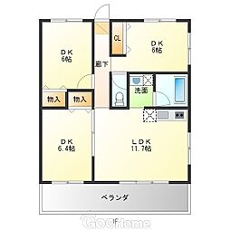 パークサイドコート 3LDKの間取図画像