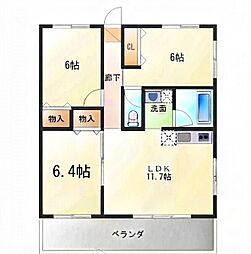 パークサイドコート 3LDKの間取図画像
