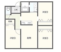 比嘉氏新築アパート 3LDKの間取図画像