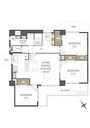 コートヴィレッジ那覇 3LDKの間取図画像