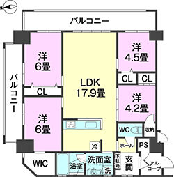 ウィングシャトー浦添宮城 4LDKの間取図画像