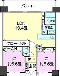 プレサンスロジェ古波蔵レーヴ 2LDKの間取図画像