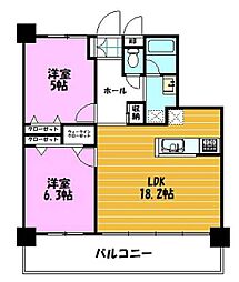 ミルコマンション曙グランドマーク 10F 2LDKの間取り