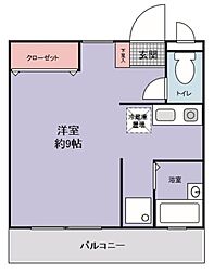 ベルアート ワンルームの間取図画像