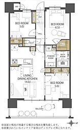 ブランシエラ那覇曙プレミスト 3LDKの間取図画像