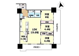 アレイール浦添リヴィスタ 4LDKの間取図画像