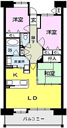 アルファステージ佐賀駅前 9階3LDKの間取り
