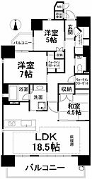 パークナード道後石手 3LDKの間取図画像