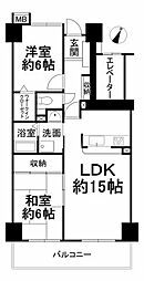 サーパス三津壱番館 2LDKの間取図画像