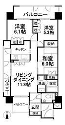 サーパス市駅前 3LDKの間取図画像