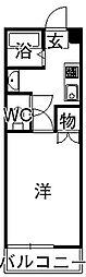 リージェントタマイ 1Kの間取図画像