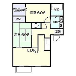 フォブールKD1 2LDKの間取図画像