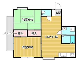 グランドハイム森松 2LDKの間取図画像