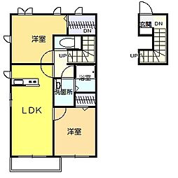 アルコバレーノ 2LDKの間取図画像