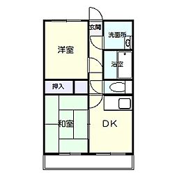 OneMoreTry 2DKの間取図画像