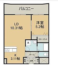 ロイヤルステージ庄内 1LDKの間取図画像
