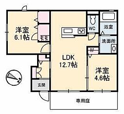 シャーメゾン西連寺 2LDKの間取図画像