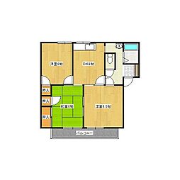 ANNEXRiverSideA 3DKの間取図画像