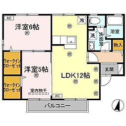 メゾン・ド・ルミエールA 2LDKの間取図画像