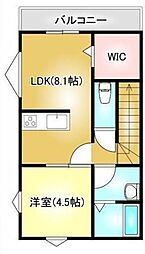 EARL'SCOURT下泉 1LDKの間取図画像
