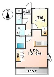 ミューズガーデン 1LDKの間取図画像