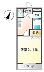 ル・ドーモくすの木 1Kの間取図画像