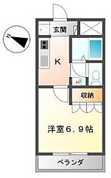 サン・ヴェルディ東雲 1Kの間取図画像