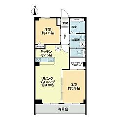 フィネス阿島 2LDKの間取図画像